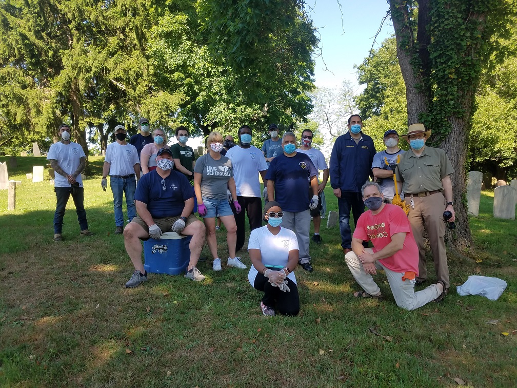 The Jephtha volunteers with Huntington Town Supervisor and Historian
