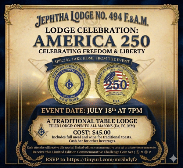 Jephtha 250 Table Lodge